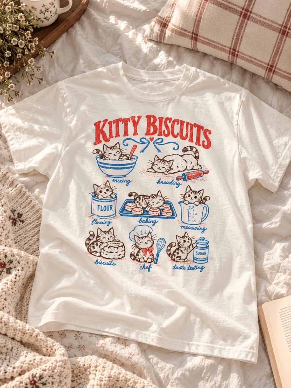 Gildan Kitty Biscuits Graphic Tee, Funny Cat Shirt